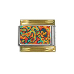 Paper Cut Abstract Pattern Gold Trim Italian Charm (9mm)