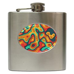 Paper Cut Abstract Pattern Hip Flask (6 Oz)