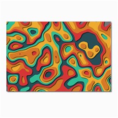 Paper Cut Abstract Pattern Postcard 4 x 6  (pkg Of 10)