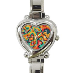 Paper Cut Abstract Pattern Heart Italian Charm Watch