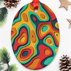 Paper Cut Abstract Pattern Oval Ornament (two Sides)