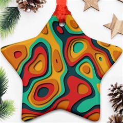 Paper Cut Abstract Pattern Star Ornament (two Sides)