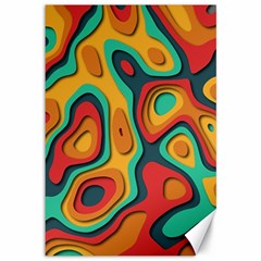 Paper Cut Abstract Pattern Canvas 12  X 18 