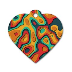 Paper Cut Abstract Pattern Dog Tag Heart (two Sides) by Maspions