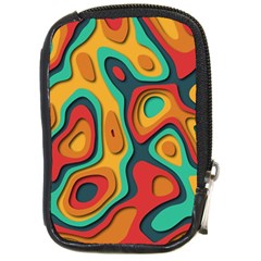 Paper Cut Abstract Pattern Compact Camera Leather Case