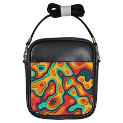 Paper Cut Abstract Pattern Girls Sling Bag