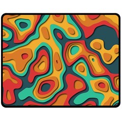 Paper Cut Abstract Pattern Fleece Blanket (medium)