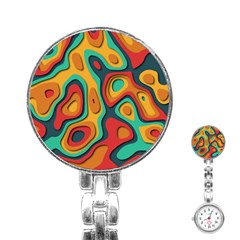 Paper Cut Abstract Pattern Stainless Steel Nurses Watch by Maspions