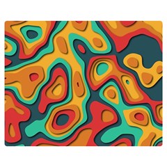 Paper Cut Abstract Pattern Two Sides Premium Plush Fleece Blanket (teen Size)