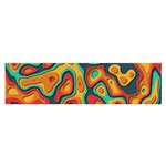 Paper Cut Abstract Pattern Oblong Satin Scarf (16  x 60 ) Front