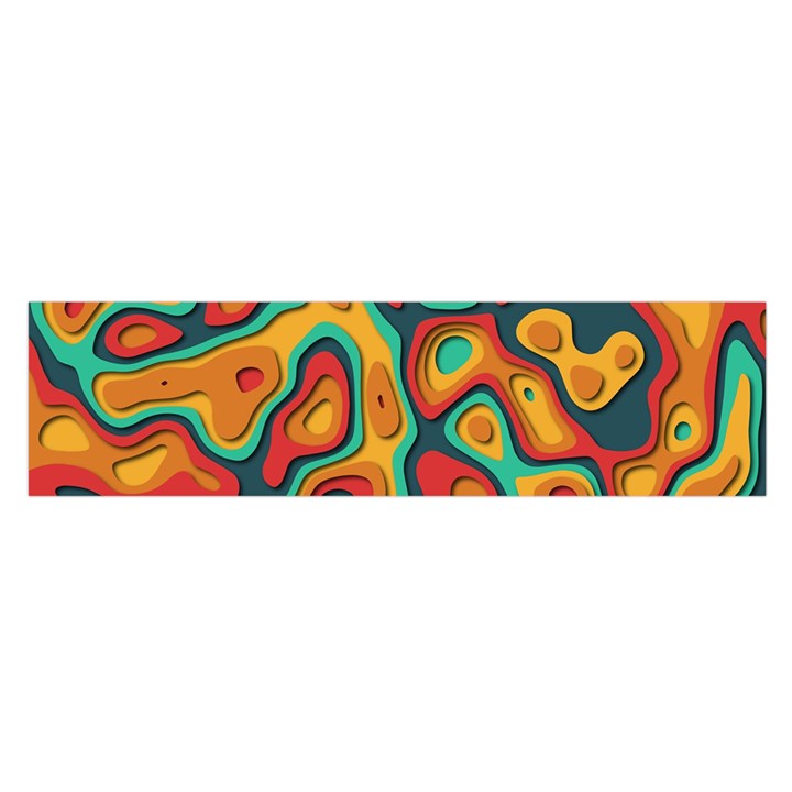 Paper Cut Abstract Pattern Oblong Satin Scarf (16  x 60 )