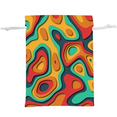 Paper Cut Abstract Pattern Lightweight Drawstring Pouch (xl)