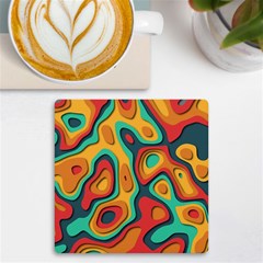 Paper Cut Abstract Pattern Uv Print Square Tile Coaster 