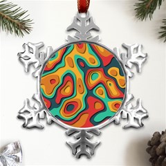 Paper Cut Abstract Pattern Metal Small Snowflake Ornament