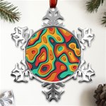 Paper Cut Abstract Pattern Metal Small Snowflake Ornament Front