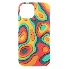 Paper Cut Abstract Pattern Iphone 15 Black Uv Print Pc Hardshell Case by Maspions