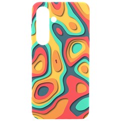 Paper Cut Abstract Pattern Samsung Galaxy S24 6 2 Inch Black Tpu Uv Case by Maspions