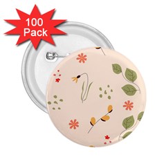 Spring Art Floral Pattern Design 2 25  Buttons (100 Pack) 