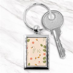 Spring Art Floral Pattern Design Key Chain (rectangle)