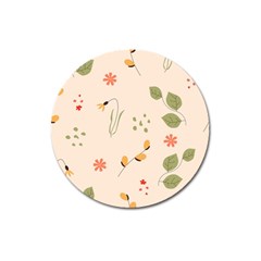 Spring Art Floral Pattern Design Magnet 3  (round) by Maspions