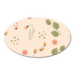 Spring Art Floral Pattern Design Oval Magnet by Maspions