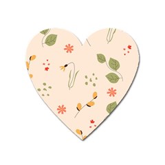 Spring Art Floral Pattern Design Heart Magnet