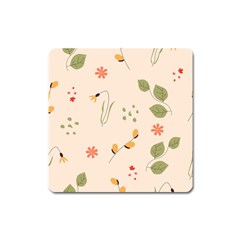 Spring Art Floral Pattern Design Square Magnet by Maspions