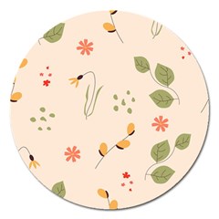 Spring Art Floral Pattern Design Magnet 5  (round) by Maspions