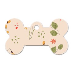 Spring Art Floral Pattern Design Dog Tag Bone (two Sides)