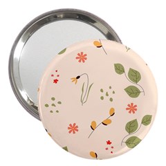 Spring Art Floral Pattern Design 3  Handbag Mirrors