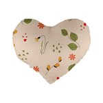 Spring Art Floral Pattern Design Standard 16  Premium Heart Shape Cushions Back