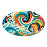 Waves Ocean Sea Abstract Whimsical Oval Magnet Front