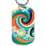 Waves Ocean Sea Abstract Whimsical Dog Tag (One Side) Front