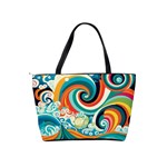 Waves Ocean Sea Abstract Whimsical Classic Shoulder Handbag Back