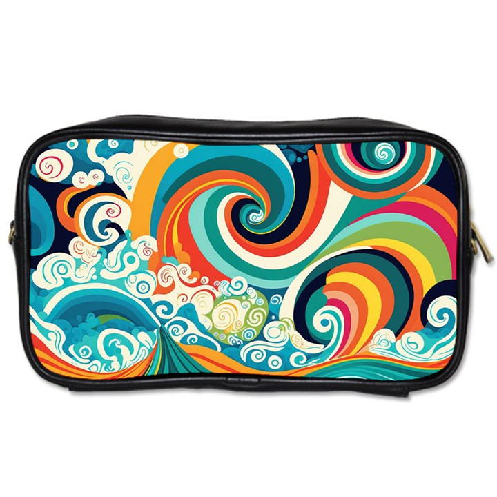 Waves Ocean Sea Abstract Whimsical Toiletries Bag (Two Sides)