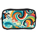 Waves Ocean Sea Abstract Whimsical Toiletries Bag (Two Sides) Back