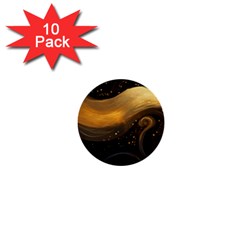 Abstract Gold Wave Background 1  Mini Buttons (10 Pack) 