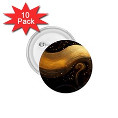 Abstract Gold Wave Background 1 75  Buttons (10 Pack)