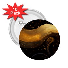 Abstract Gold Wave Background 2 25  Buttons (10 Pack) 