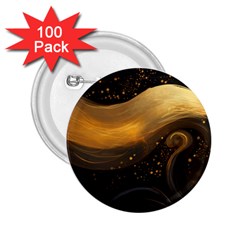 Abstract Gold Wave Background 2 25  Buttons (100 Pack) 