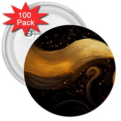 Abstract Gold Wave Background 3  Buttons (100 Pack) 