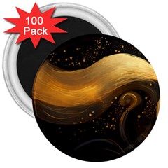 Abstract Gold Wave Background 3  Magnets (100 Pack)