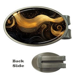 Abstract Gold Wave Background Money Clips (oval) 