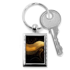 Abstract Gold Wave Background Key Chain (rectangle)