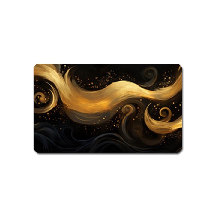 Abstract Gold Wave Background Magnet (Name Card)