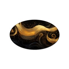 Abstract Gold Wave Background Sticker Oval (10 Pack)