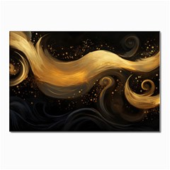 Abstract Gold Wave Background Postcards 5  X 7  (pkg Of 10) by Maspions