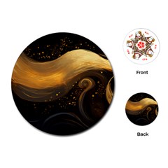 Abstract Gold Wave Background Playing Cards Single Design (round)