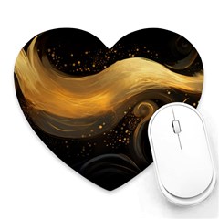 Abstract Gold Wave Background Heart Mousepad