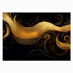 Abstract Gold Wave Background Large Glasses Cloth (2 Sides)